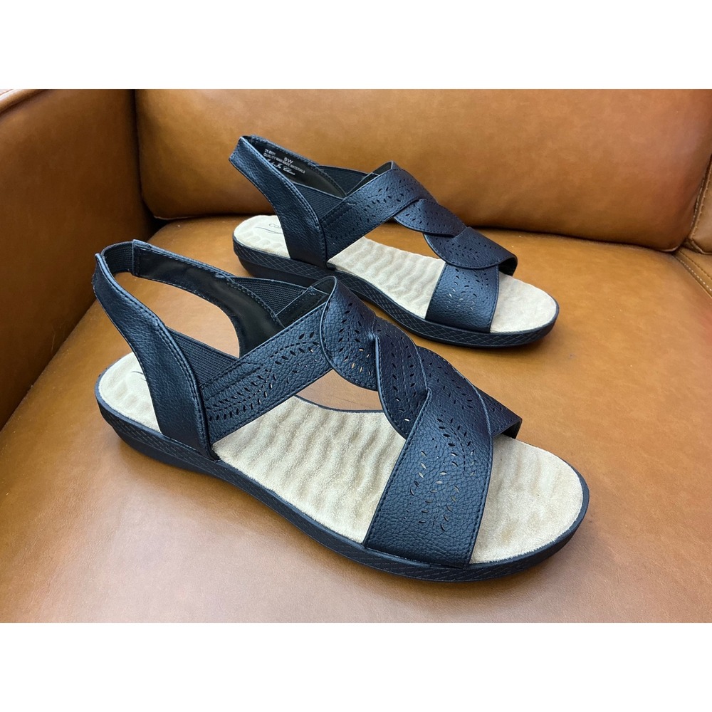 Easy Street Comfort Wave Weare Womens 9W Black Laser Cut Sandal